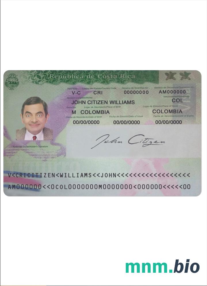 Costa Rica visa pełni edytowalne PSD